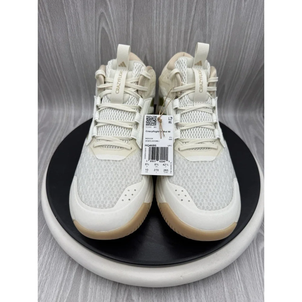 Adidas Crazyflight 6 Mid Womens 10 Indoor Volleyball Off White Gold Shoes HQ4686